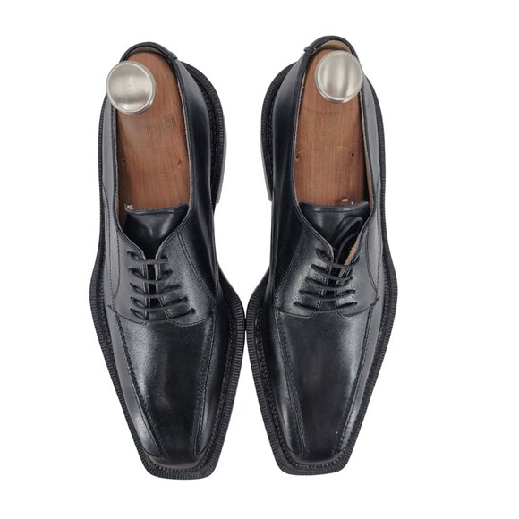 New Italian Barley Shoemakers Men\'s Size 11 44 Black Leather Dress Shoes Oxfords